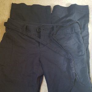 Dark Blue Linen Work Pants